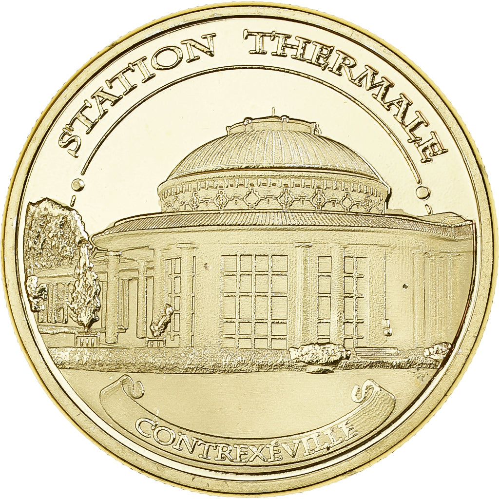 Frankreich, Medaille, Contrexéville, Station thermale, Gilt iron, Colourized