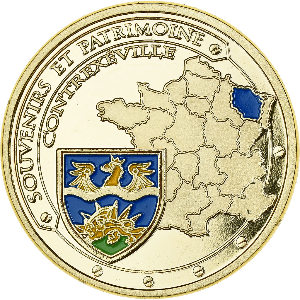 Frankreich, Medaille, Contrexéville, Station thermale, Gilt iron, Colourized