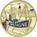 Frankreich, Medaille, La Bretagne, Breizh, Gilt iron, Colourized, UNZ