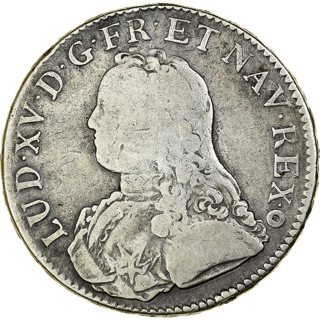 France, Louis XV, Ecu aux branches d'olivier, 1726, Metz, Argent, TB