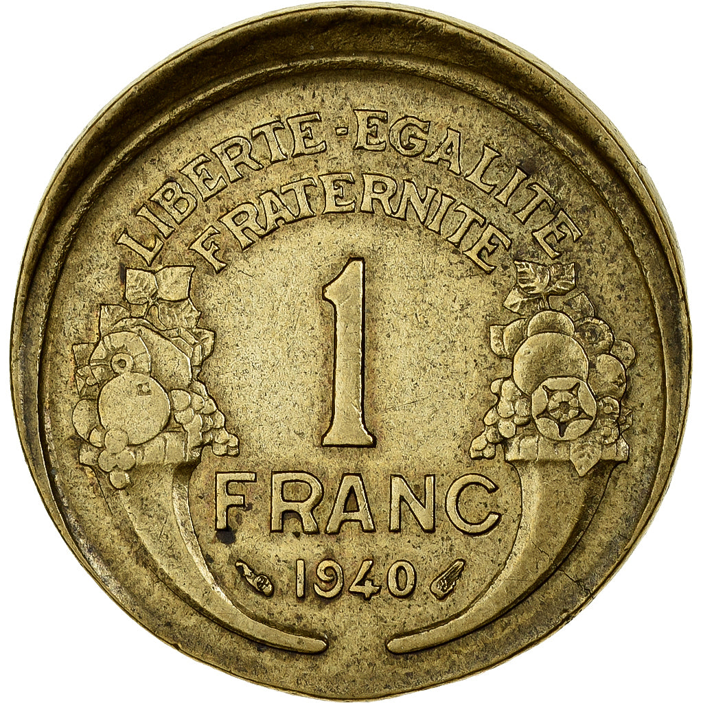 Frankrijk, 1 Franc, Morlon, 1940, Paris, Frappe casquette, Cupro-Aluminium, ZF+
