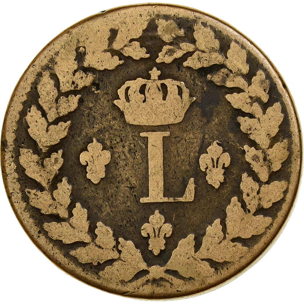 Frankreich, Louis XVIII, 1 Décime, 1815, Strasbourg, Bronze, S, Gadoury:196d