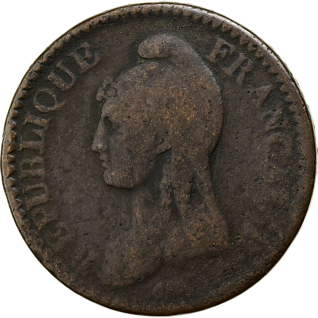 France, 1 Décime, Dupré, AN 5, Paris, Cuivre, TB, Gadoury:187