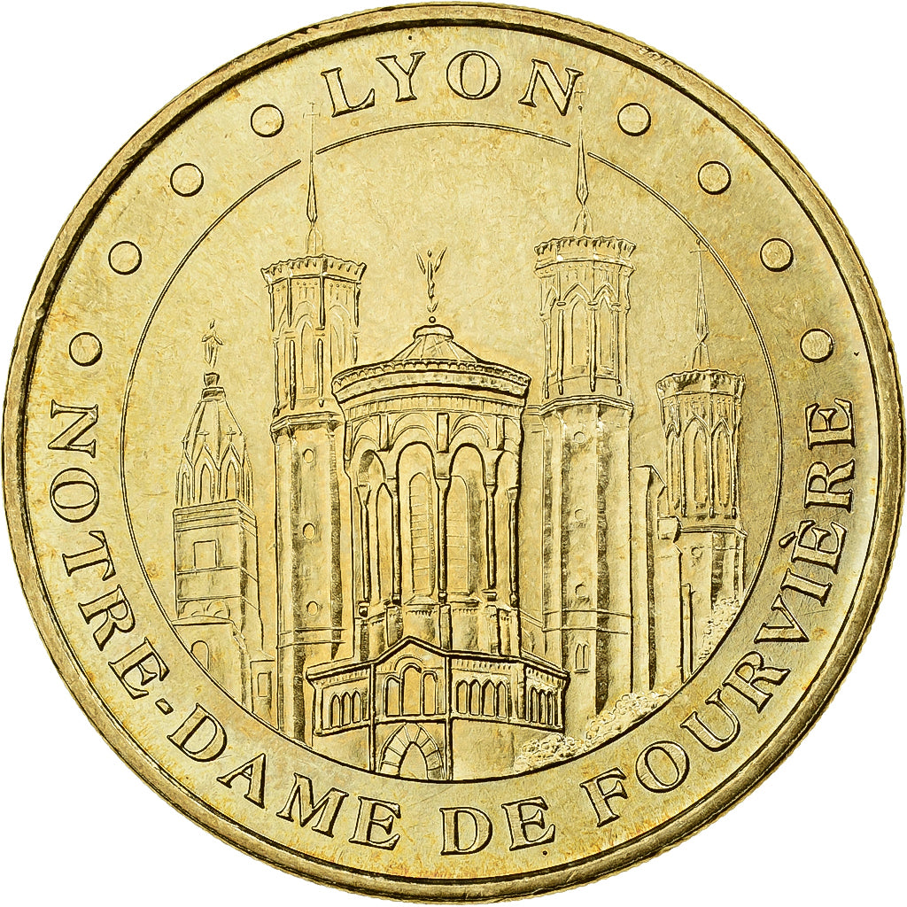 Francia, Tourist token, Lyon, Notre-Dame de Fourvière, 2012, MDP, Aluminio y