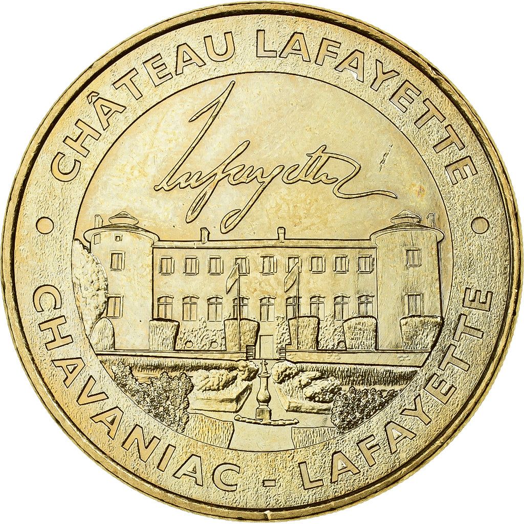 Francia, Tourist token, Chavaniac, Château Lafayette, 2012, MDP, Aluminio y