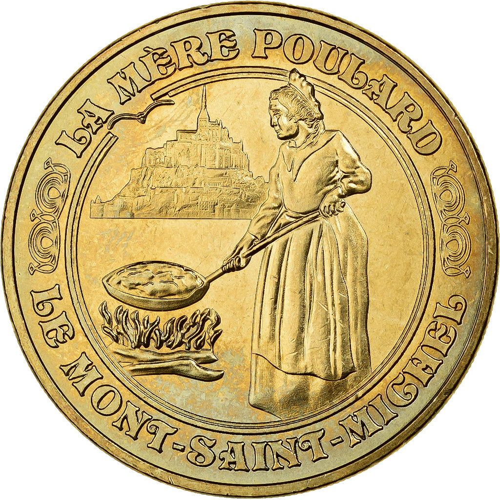 Francia, Tourist token, Mont Saint-Michel, La Mère Poulard, 2012, MDP, Aluminio