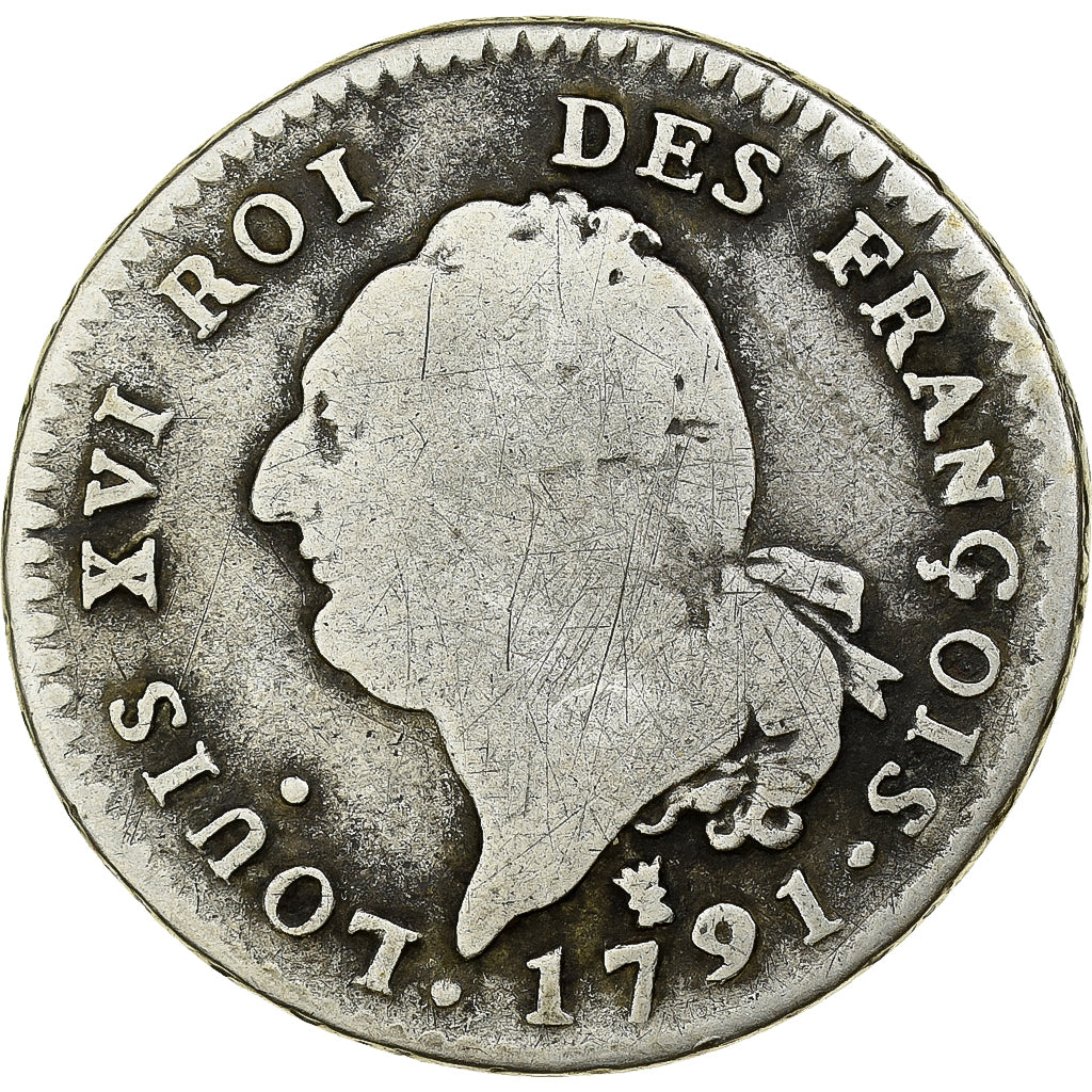 Frankrijk, Louis XVI, 30 sols françois, 1791 / AN 3, Limoges, Zilver, FR