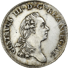 Schweden, Gustaf III, 1/3 Riksdaler, 1777, Silber, SS, KM:516
