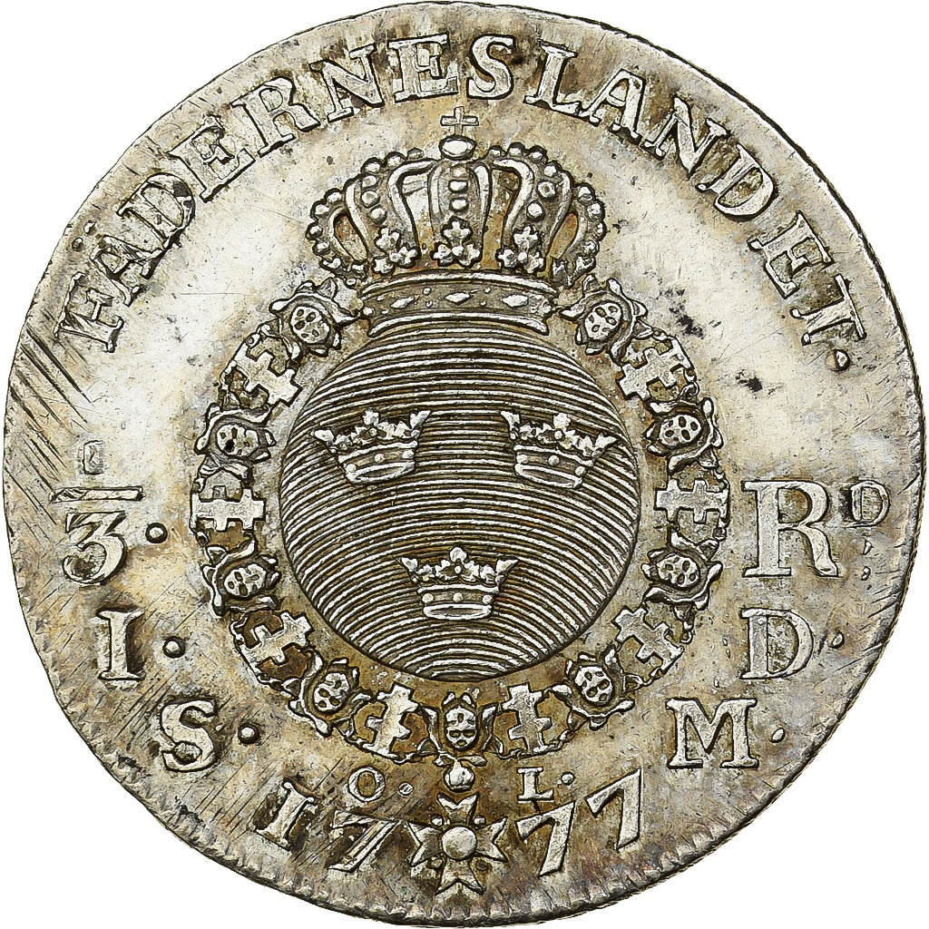 Schweden, Gustaf III, 1/3 Riksdaler, 1777, Silber, SS, KM:516