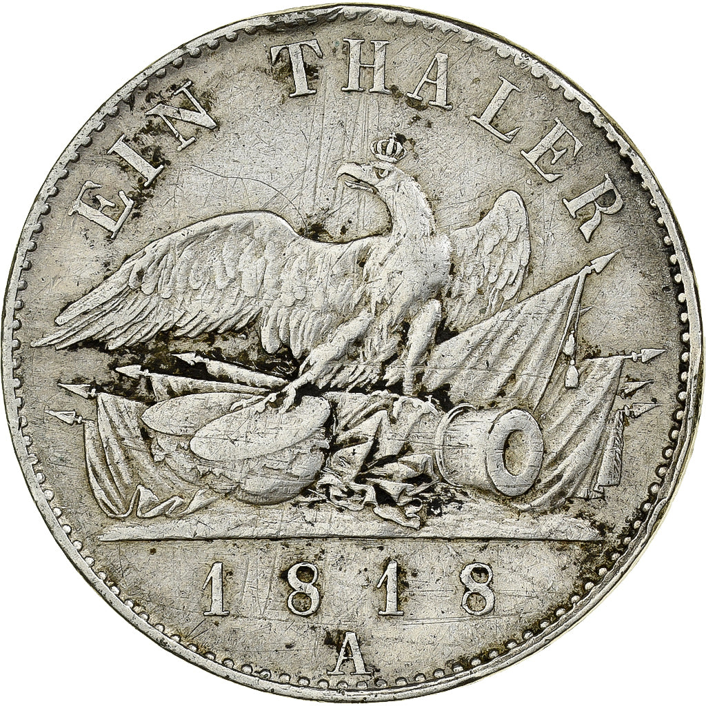 Prussia, Friedrich Wilhelm III, 1 Thaler, 1818, Berlin, Silver, VF(30-35)