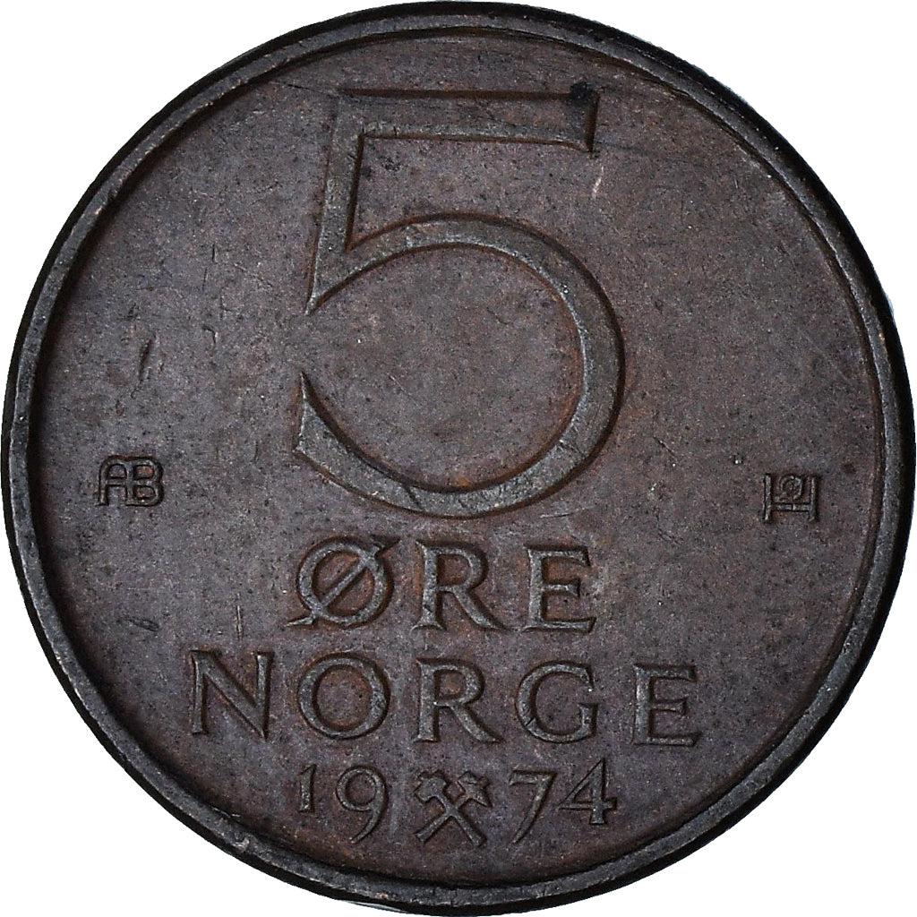 Norvège, 5 Öre, 1974