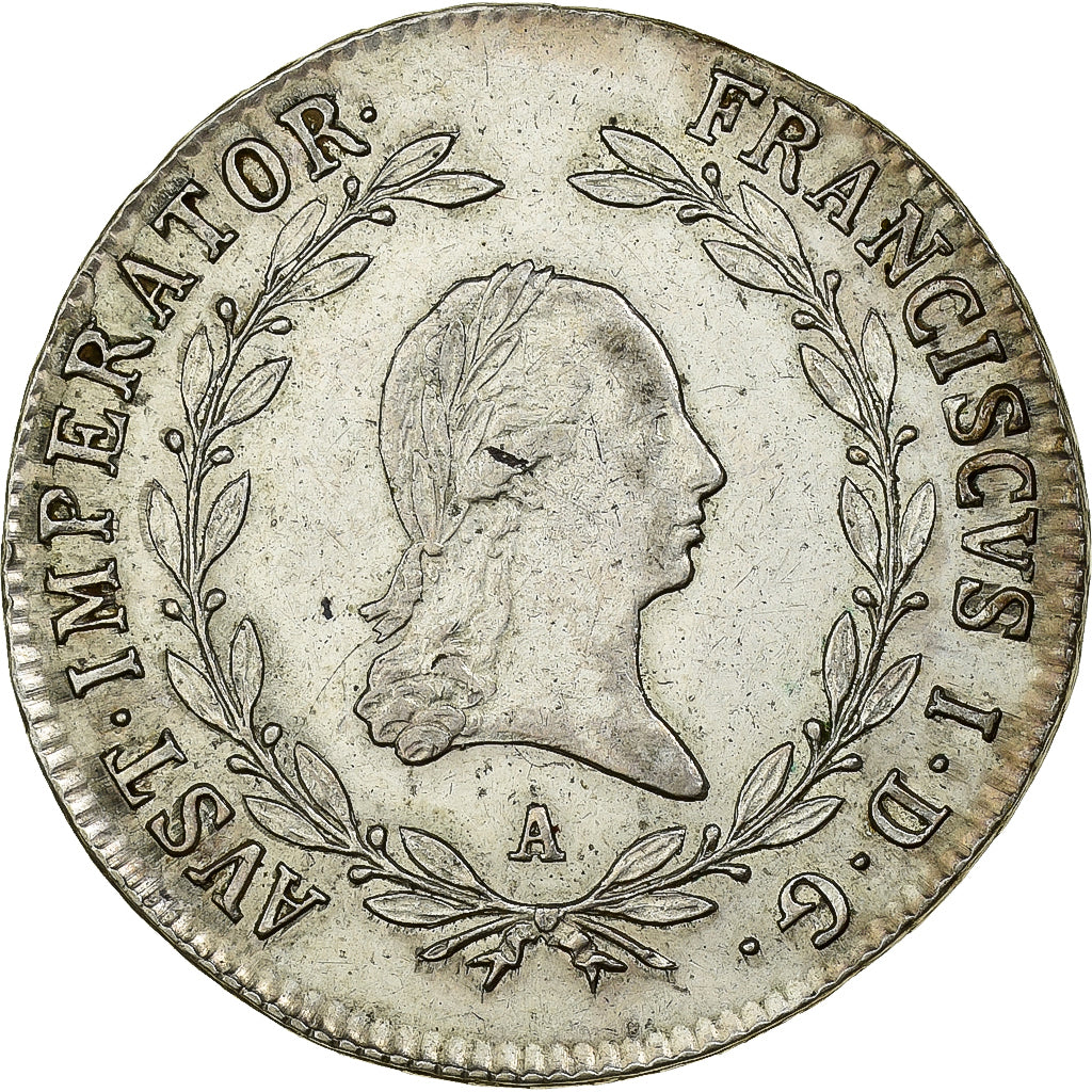 Austria, Franz I, 20 Kreuzer, 1822, Vienna, Argento, BB, KM:2143