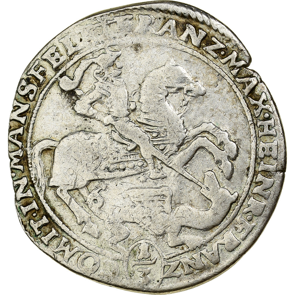 County of Mansfeld-Bornstedt, Franz Maximilian, 1/3 Thaler, 1672, Argento, MB+