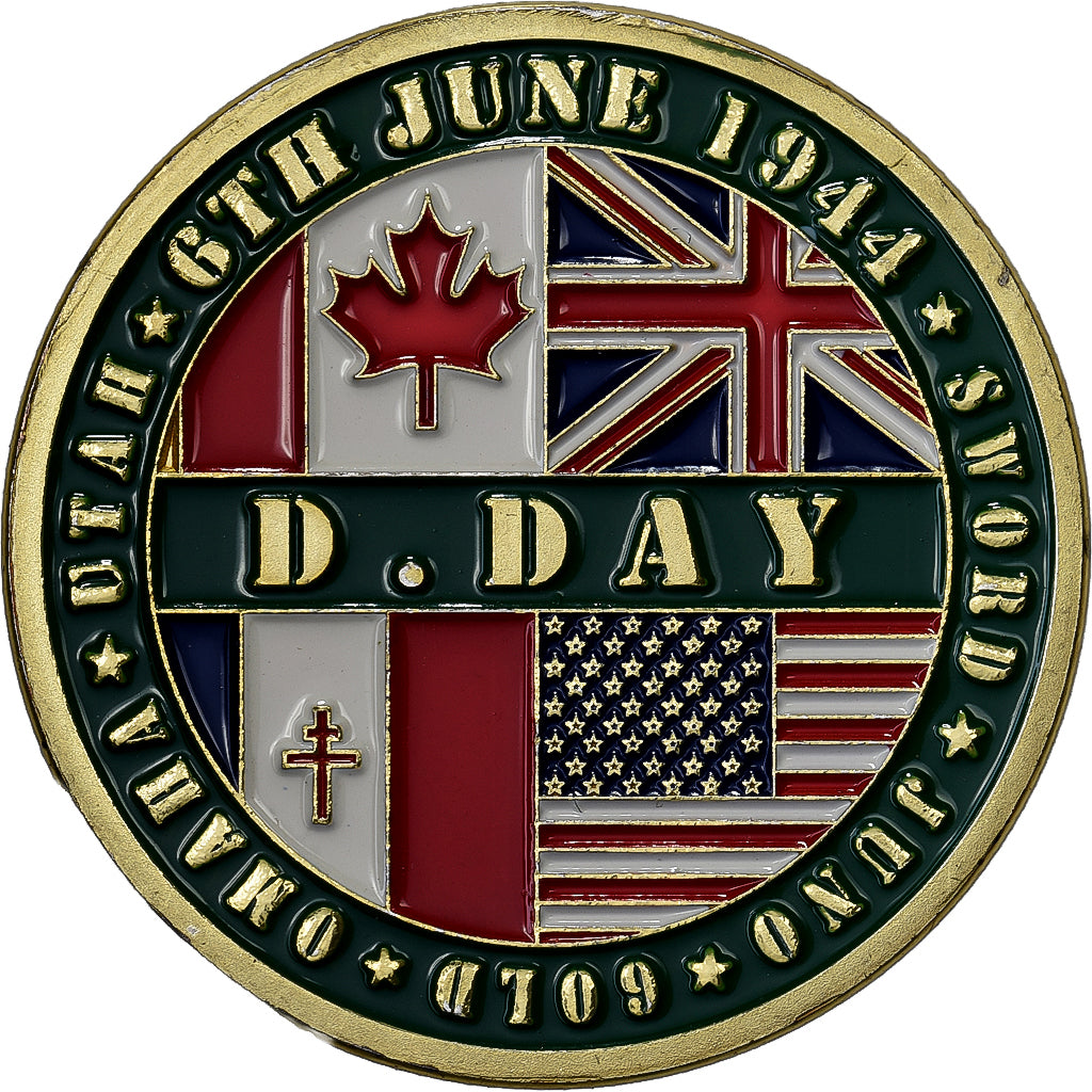 Frankreich, Medaille, Sainte Mère l'Église, D Day, Stahl, Colourized, UNZ