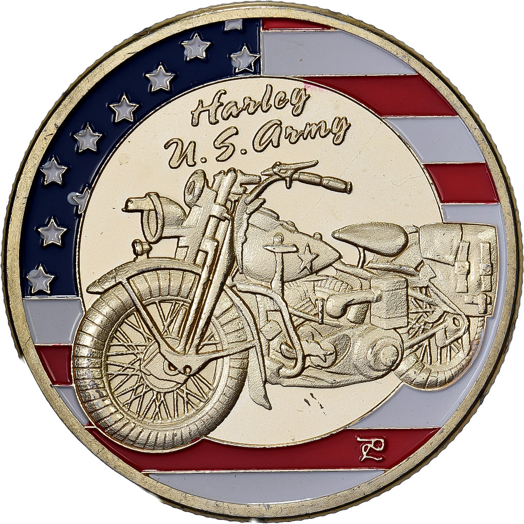 Francja, medal, U.S Army - Harley, Stal, Colourized, MS(63)