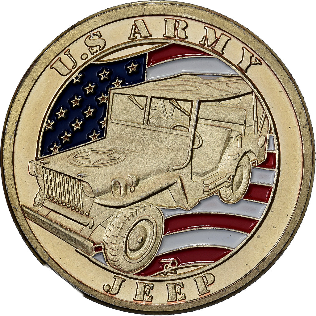France, Medal, US Army, Jeep, Steel, Colourized, MS(63)