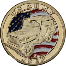 France, Medal, US Army, Jeep, Steel, Colourized, MS(63)