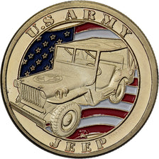 Frankrijk, Medaille, US Army, Jeep, Staal, Colourized, UNC-