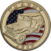 Francja, medal, US Army, Jeep, Stal, Colourized, MS(63)