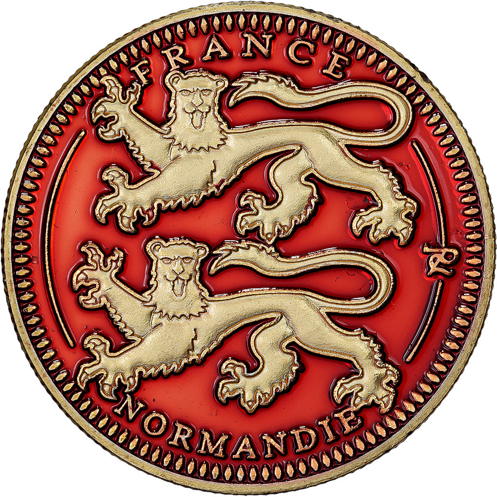 França, medalha, France, Normandie, Aço, Colourized, MS(63)