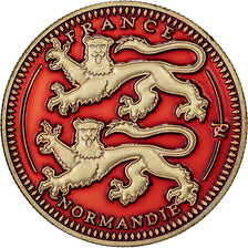 França, medalha, France, Normandie, Aço, Colourized, MS(63)