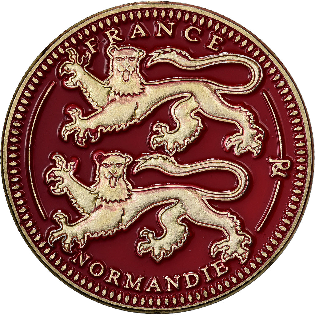 França, medalha, France, Normandie, Aço, Colourized, MS(63)