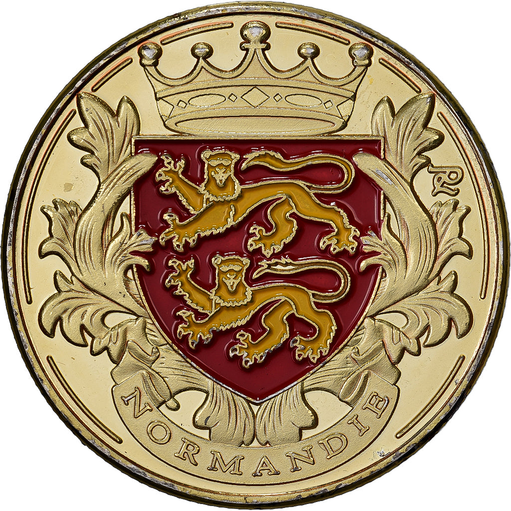 Francja, medal, Normandie, Stal, Colourized, MS(63)