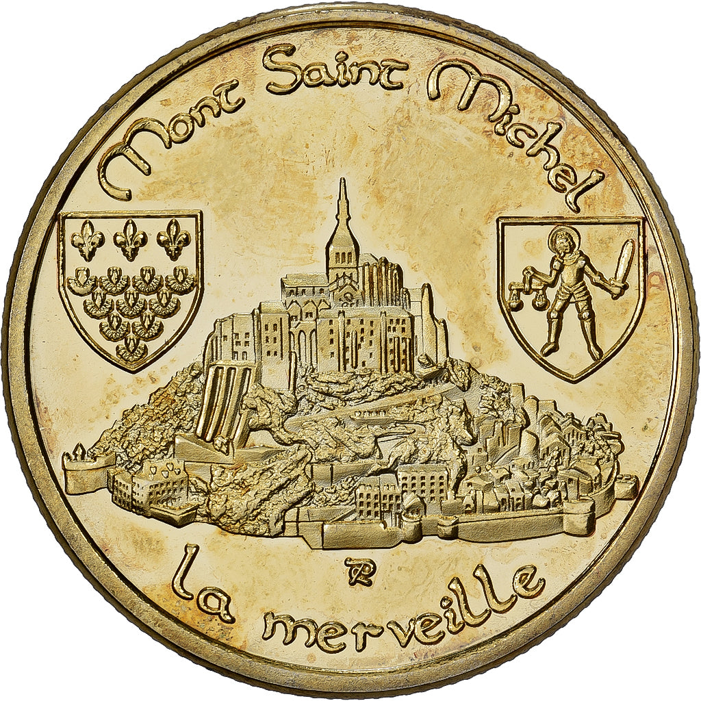 Frankreich, Medaille, Le Mont-Saint-Michel - La Merveille, Stahl, Colourized