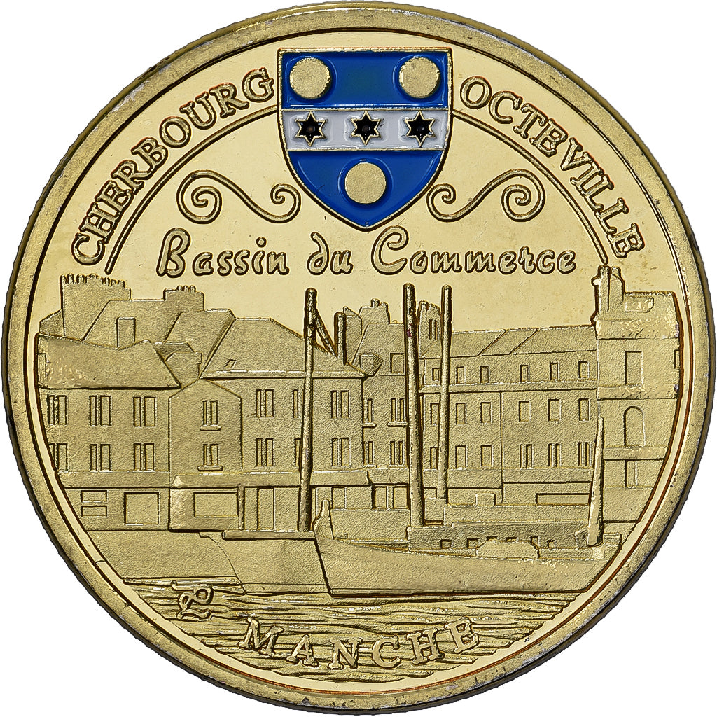 Francja, medal, Cherbourg - Bassin du Commerce, Stal, Colourized, MS(63)
