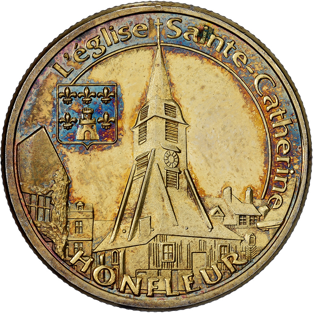 Frankreich, Medaille, Honfleur - Eglise Ste Catherine, Stahl, Colourized, UNZ