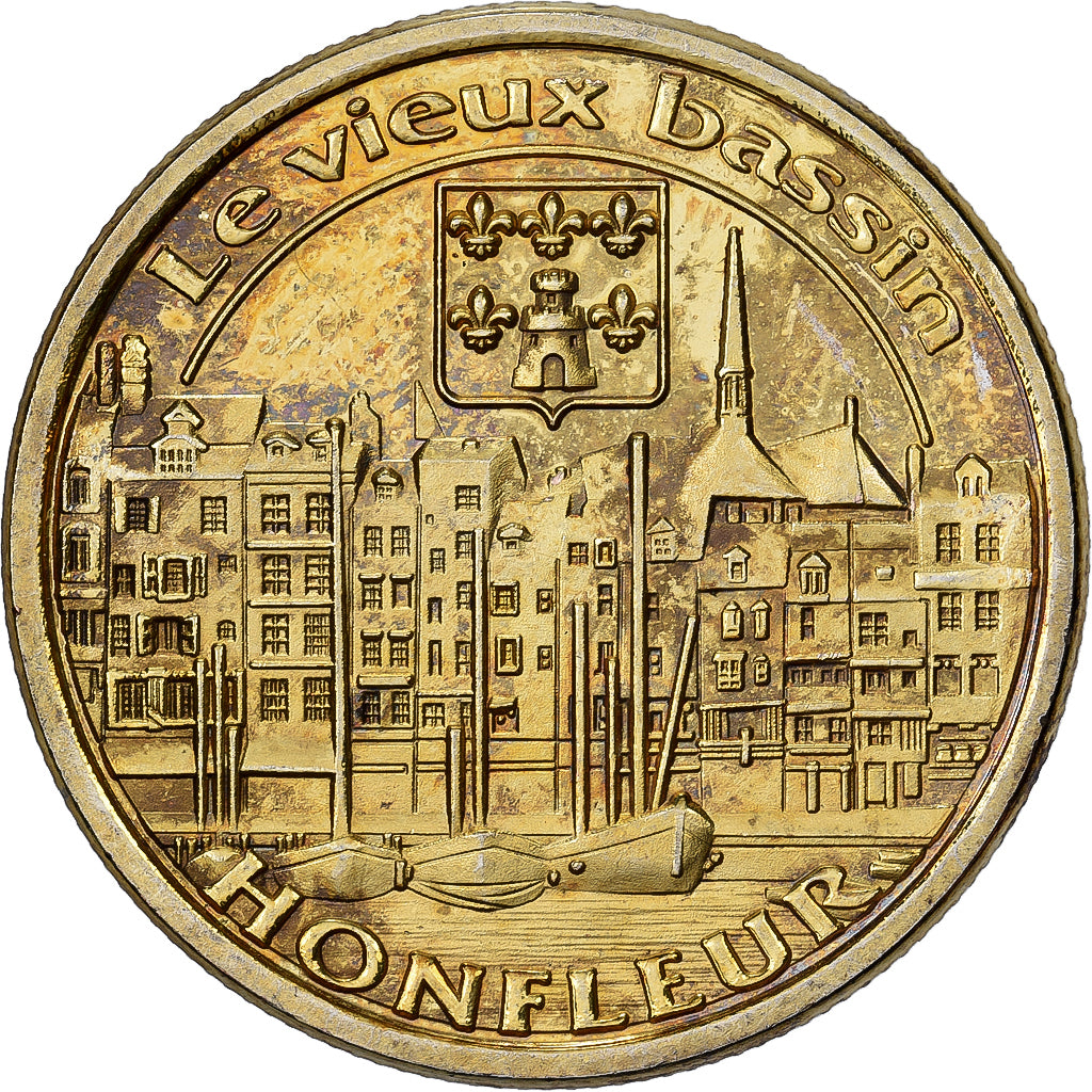 Frankreich, Medaille, Honfleur - Le vieux bassin, Stahl, Colourized, UNZ