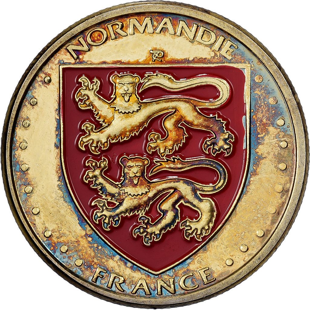 Frankreich, Medaille, Deauville - Place de Morny, Stahl, Colourized, UNZ
