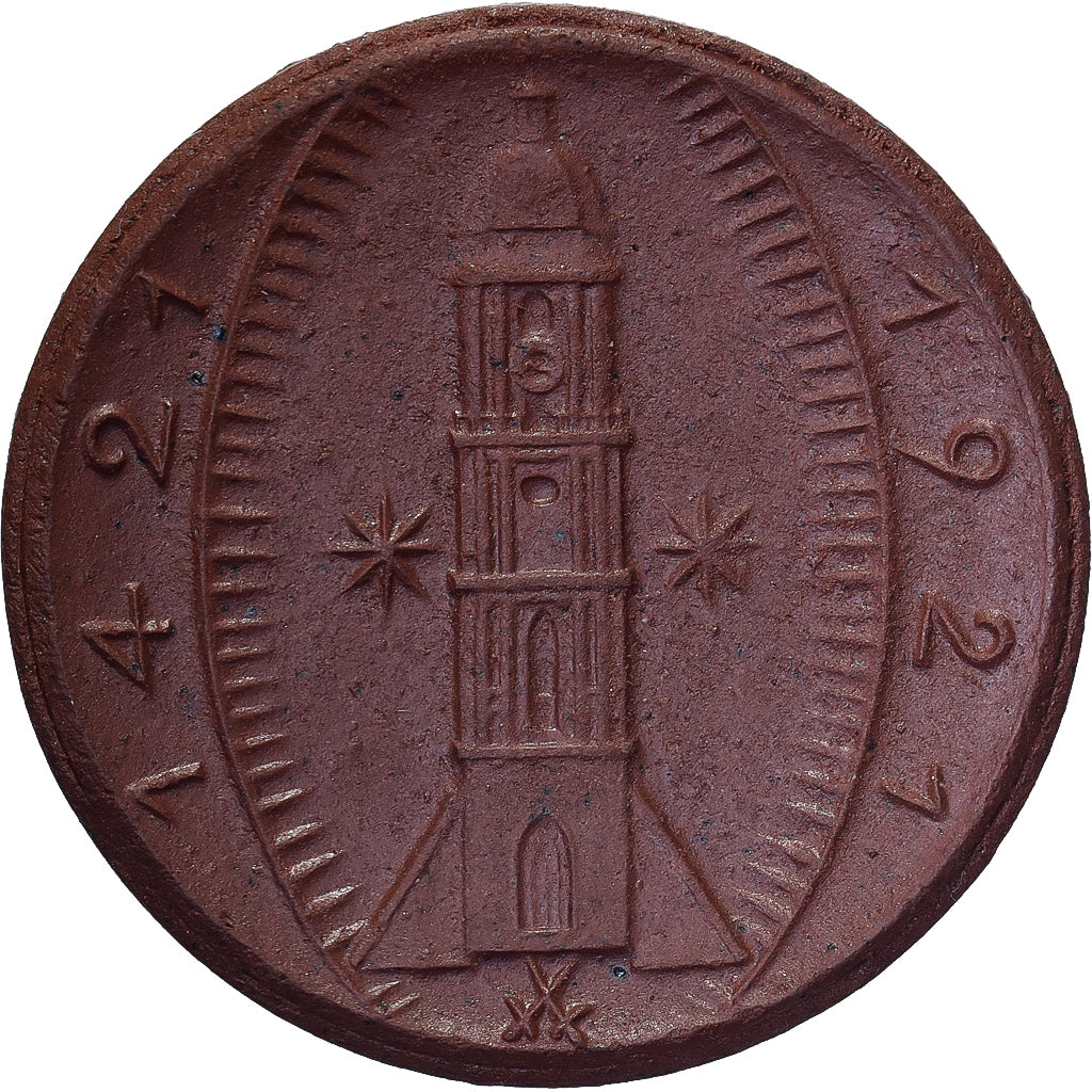 ALEMANIA - REPÚBLICA DE WEIMAR, Stadt Amberg, 25 Pfennig, 1921, SC, Porcelana