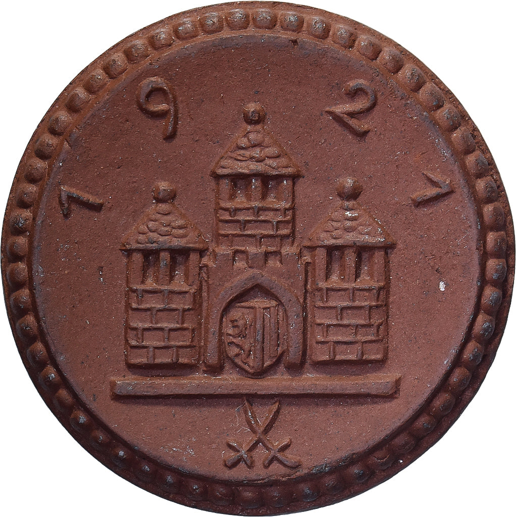 ALEMANIA - REPÚBLICA DE WEIMAR, Stadt Freiberg, 25 Pfennig, 1921, SC, Porcelana