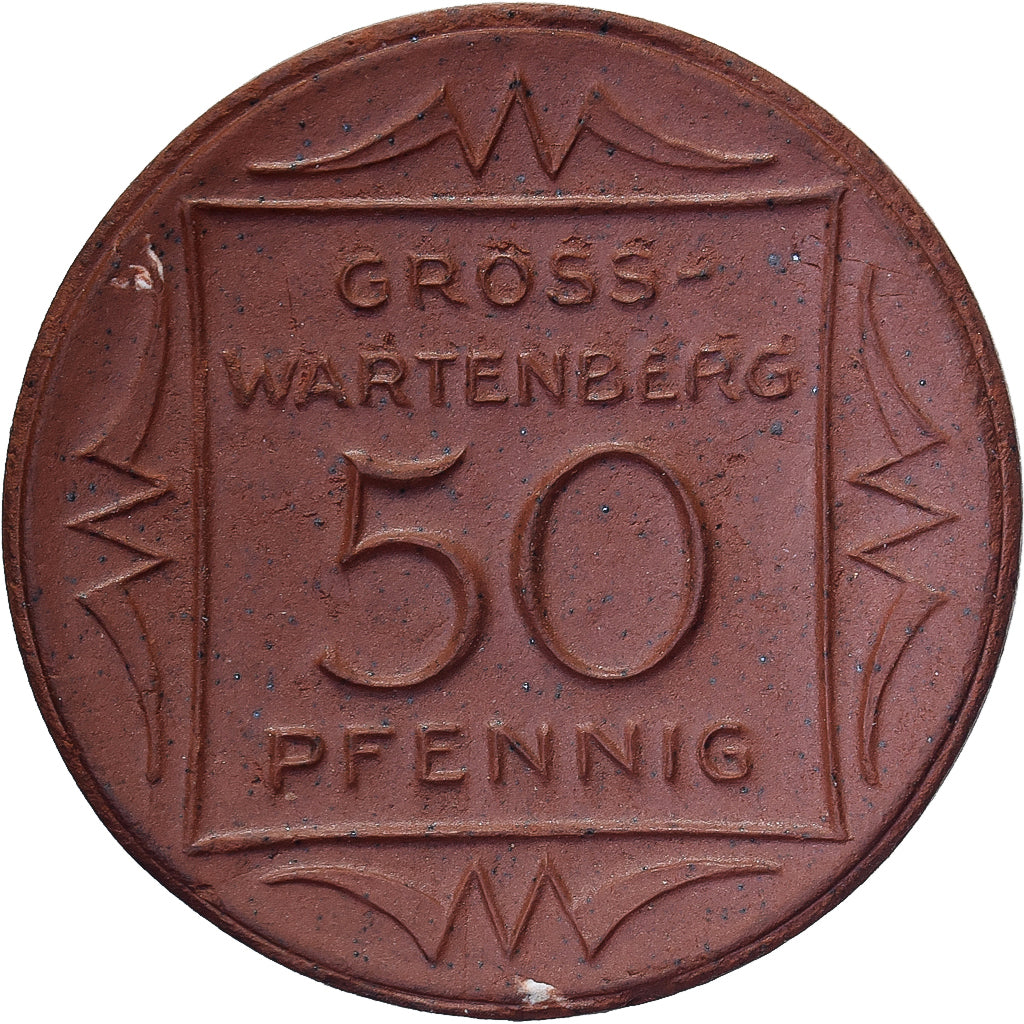 Weimar Republic, Stadt Gross-Wartenberg, 50 Pfennig, 1921, MS(63), Porcelain