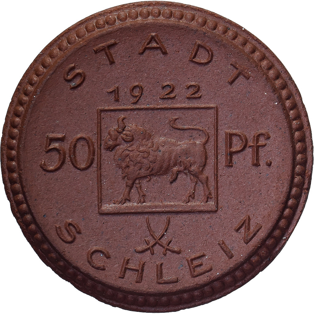 Duitsland, Weimarrepubliek, Stadt Schleiz, 50 Pfennig, 1922, UNC-, Porselein
