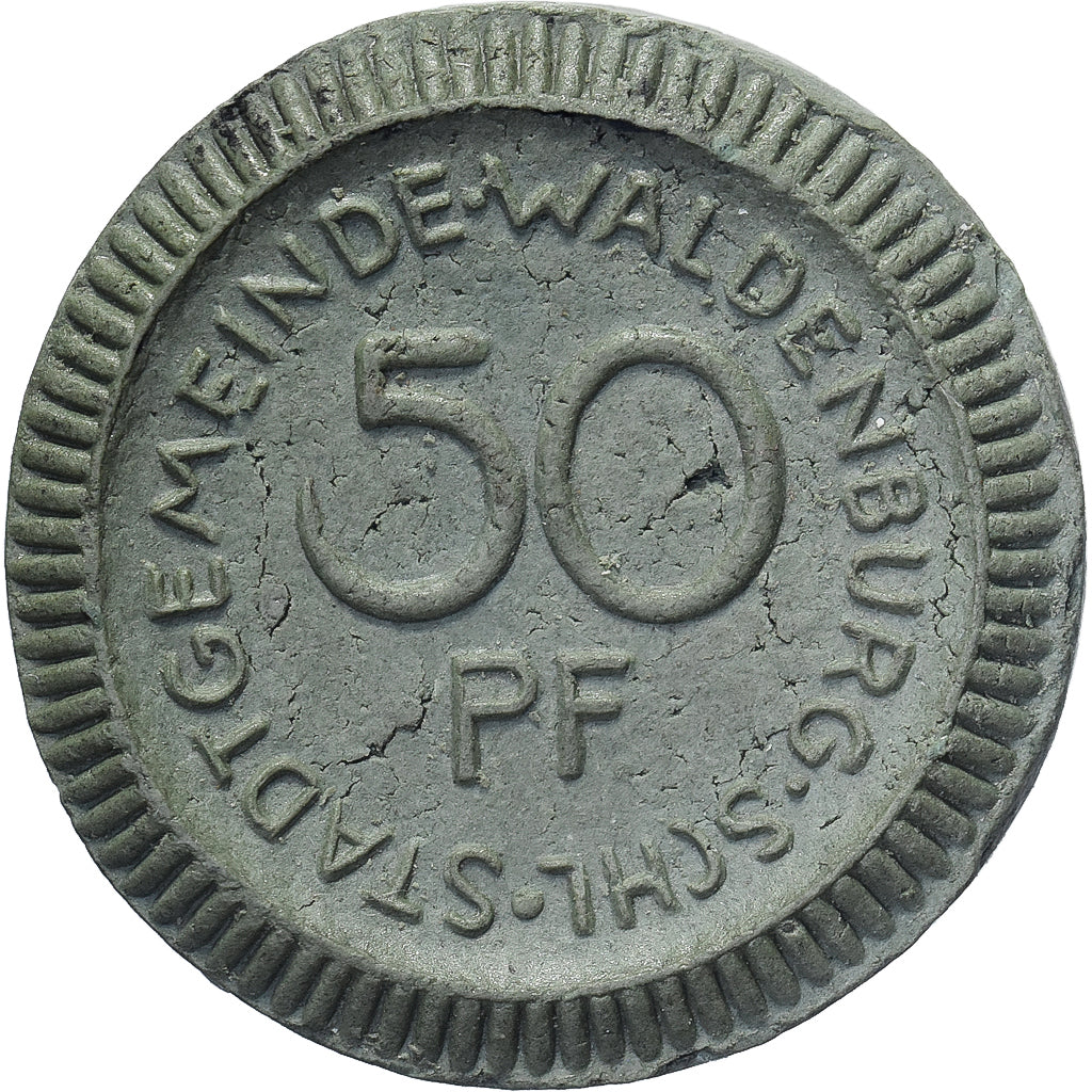 Weimar Republic, Stadt Waldenburg, 50 Pfennig, 1921, MS(63), Porcelain
