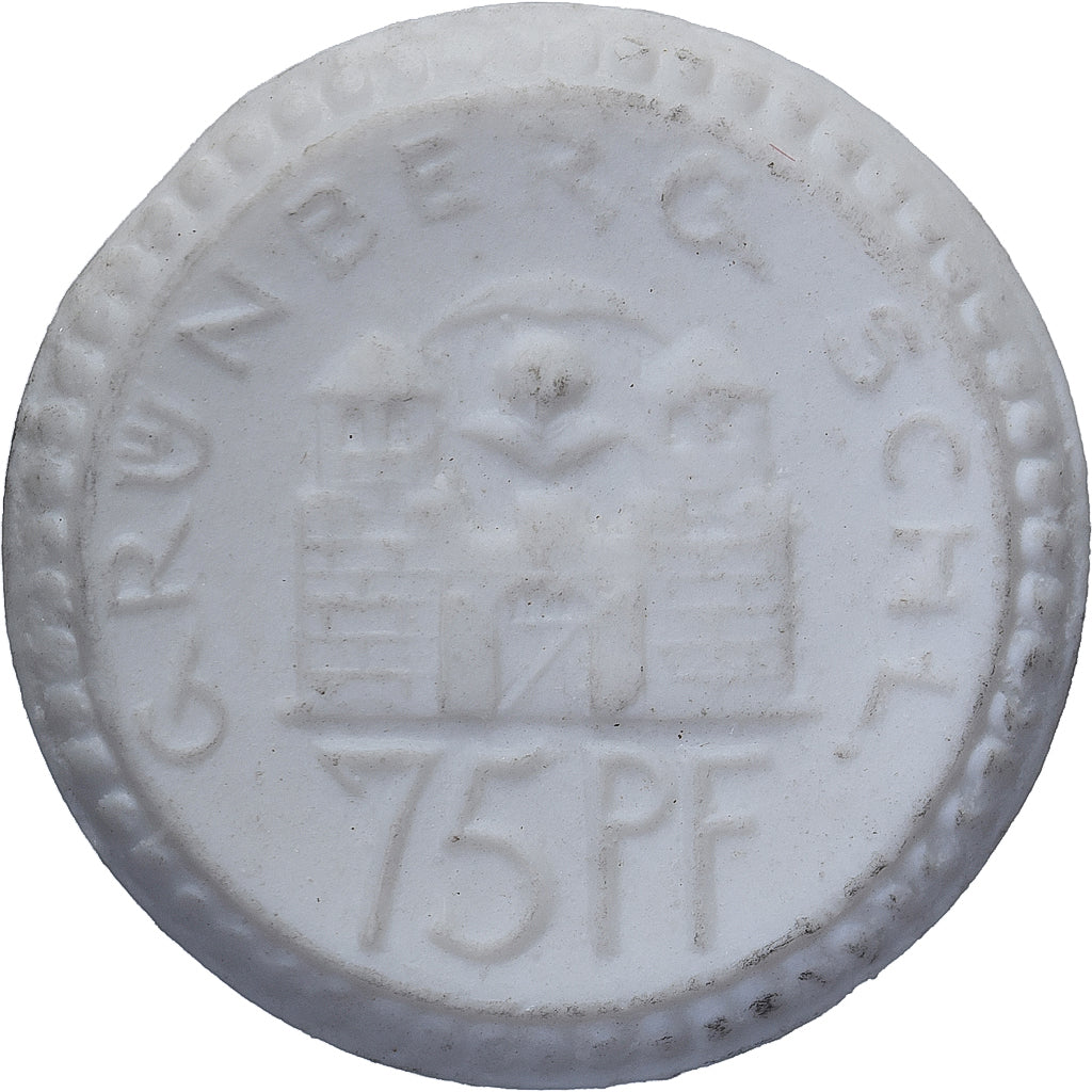 République de Weimar, Stadt Grünberg, 75 Pfennig, 1922, SPL, Porcelaine