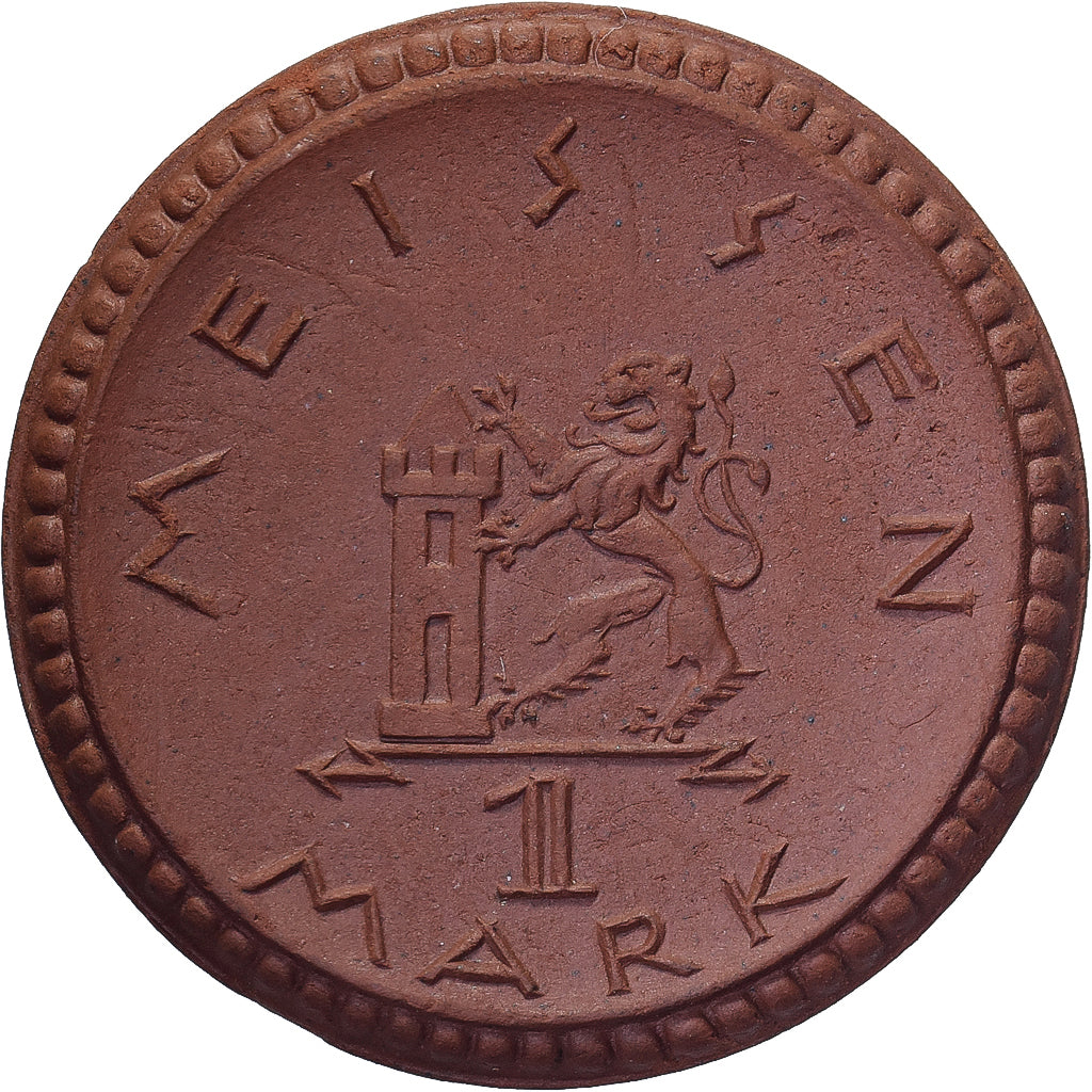 Duitsland, Weimarrepubliek, Stadt Meissen, 1 Mark, 1921, UNC-, Porselein
