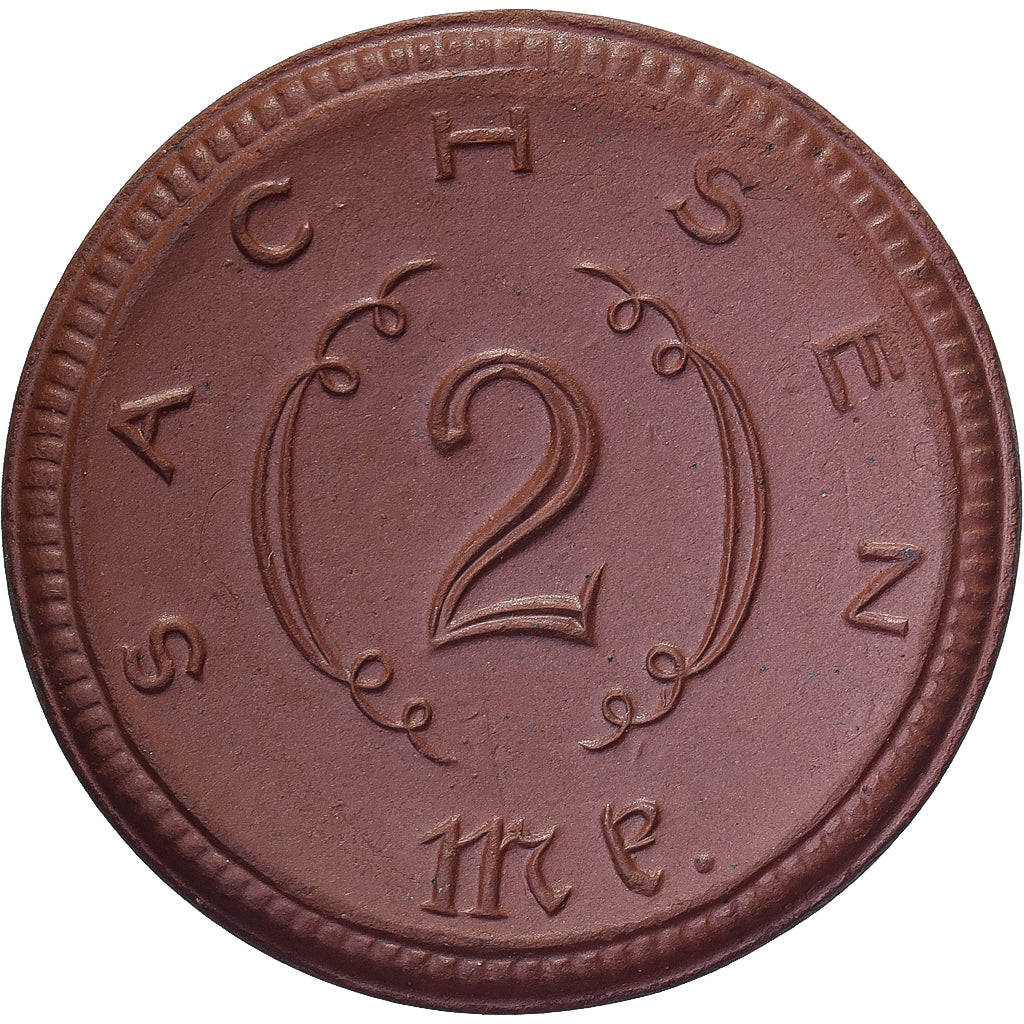 Weimar Republic, Federal state of Saxony, 2 Mark, 1921, MS(63), Porcelain
