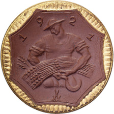 République de Weimar, Land de Saxe, 10 Mark, 1921, Doré, SPL, Porcelaine