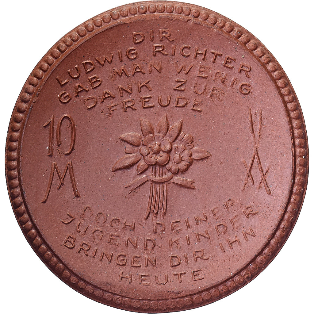 NIEMCY, REP. WEIMARSKA, Stadt Sachsen, 10 Mark, 1921, MS(63), Porcelana