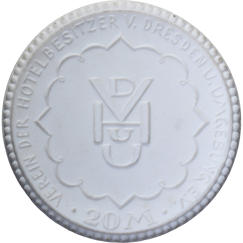 NIEMCY, REP. WEIMARSKA, Stadt Dresden, 20 Mark, 1921, MS(63), Porcelana