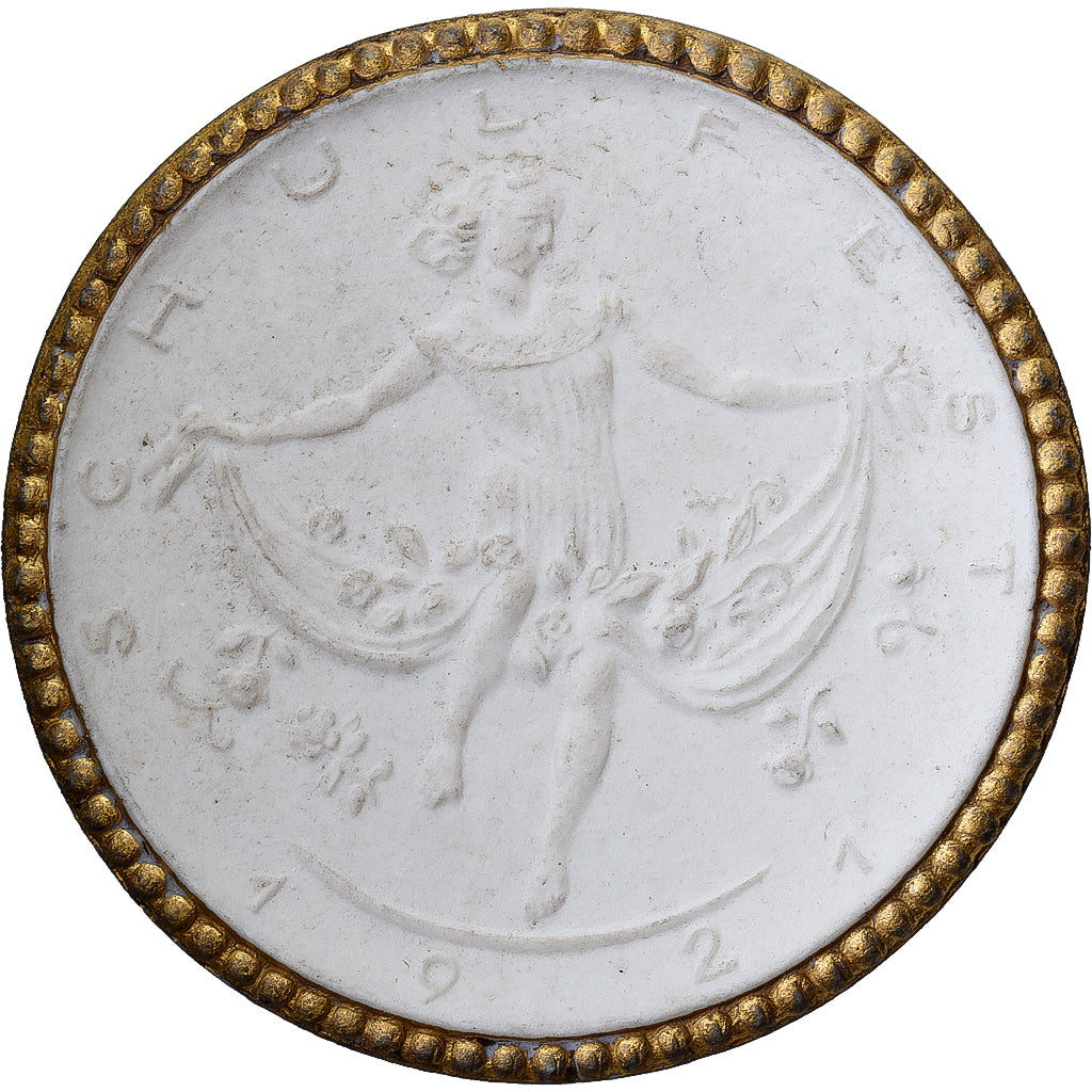 Alemania, medalla, Höhere Mädchenschule, Meissen, 1921, Porcelana, Gilded, EBC