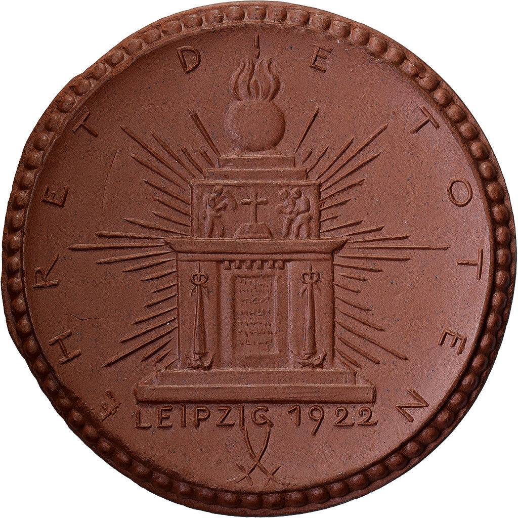 Germania, medaglia, Ehret die Toten, Leipzig, 1922, Porcellana, SPL