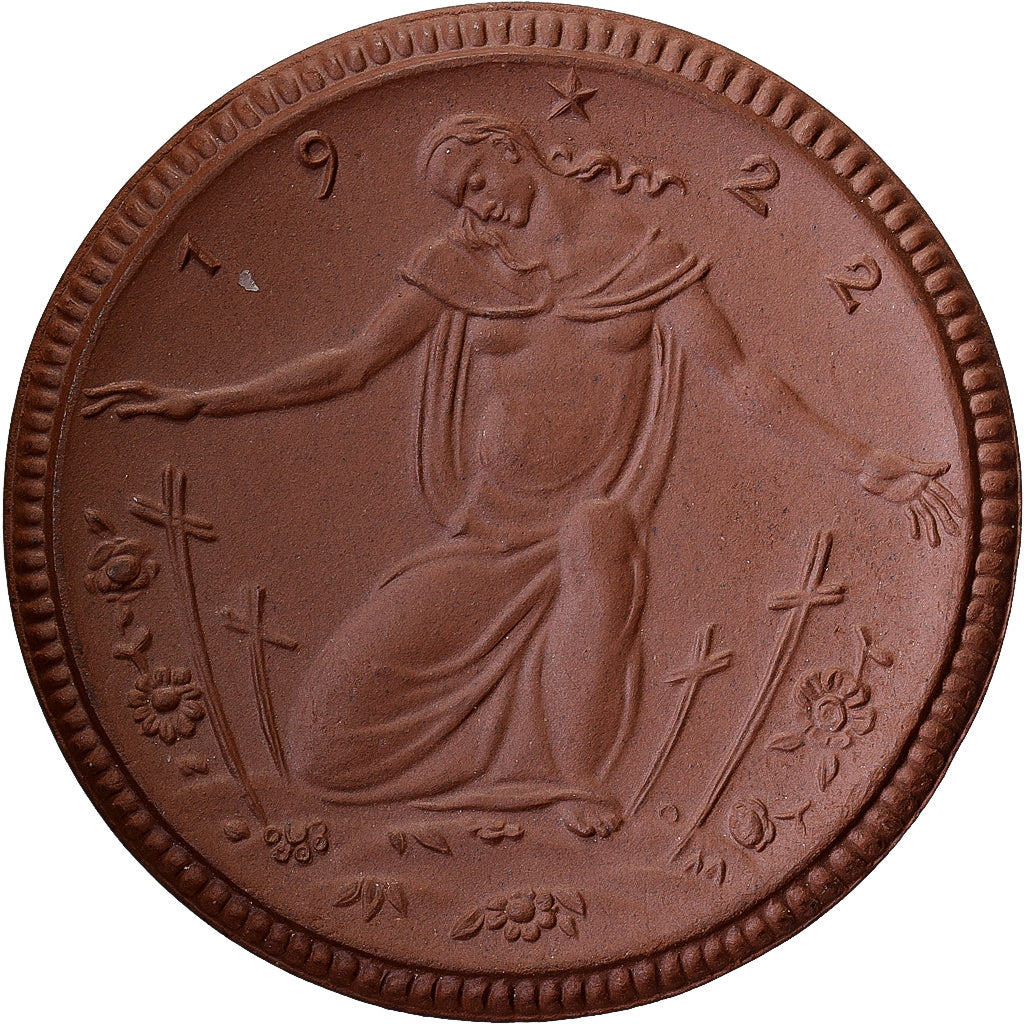 Duitsland, Medaille, Krieger gedächtnis-Kirche, Meissen, 1922, Porselein, UNC-