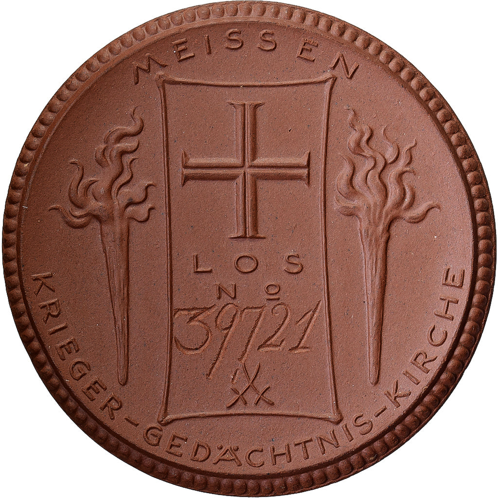 Duitsland, Medaille, Krieger gedächtnis-Kirche, Meissen, 1922, Porselein, UNC-