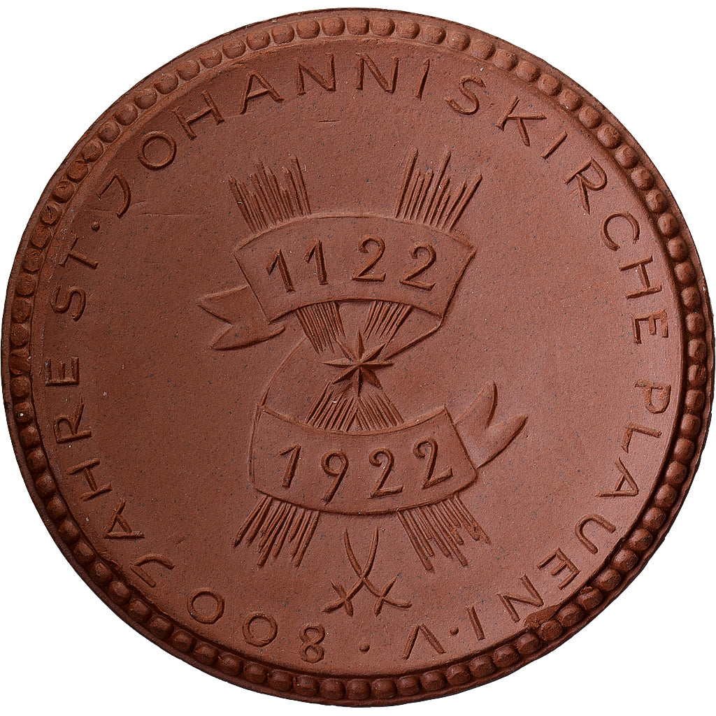 Alemanha, medalha, 800 years of Johanniskirche, 1922, Porcelana, MS(63)