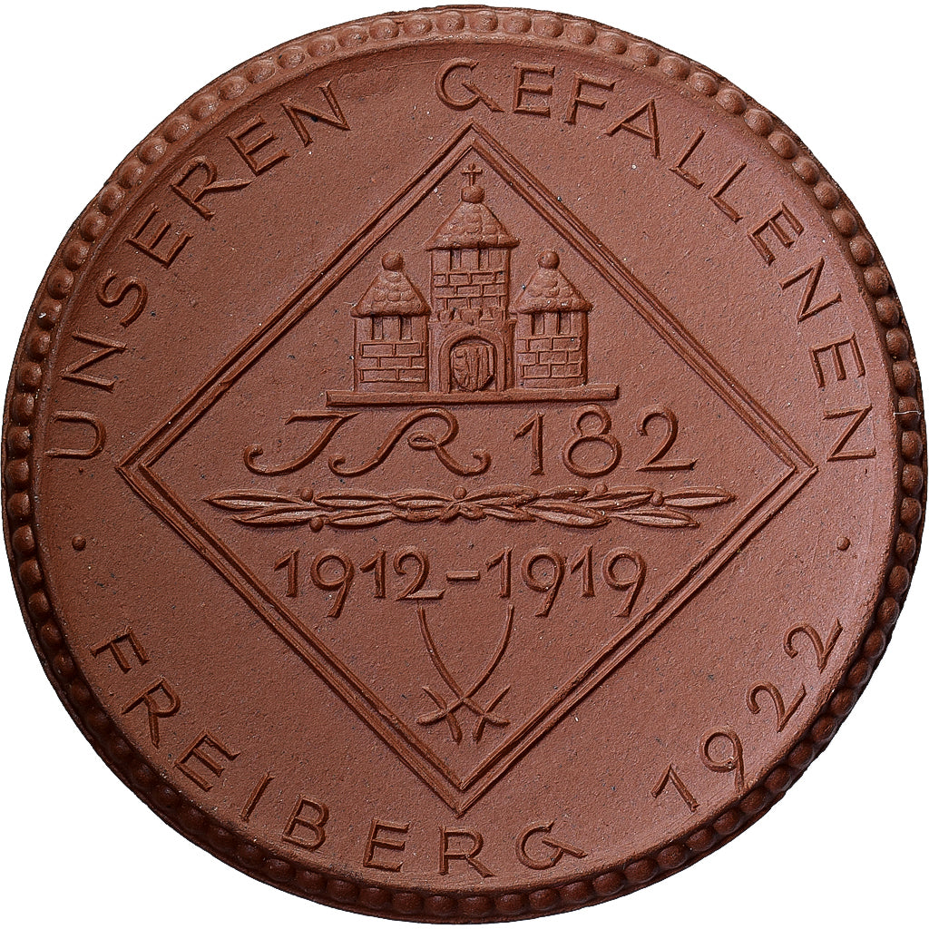Deutschland, Medaille, Freiberg, unsere Gefallenen, 1922, Porzellan, UNZ