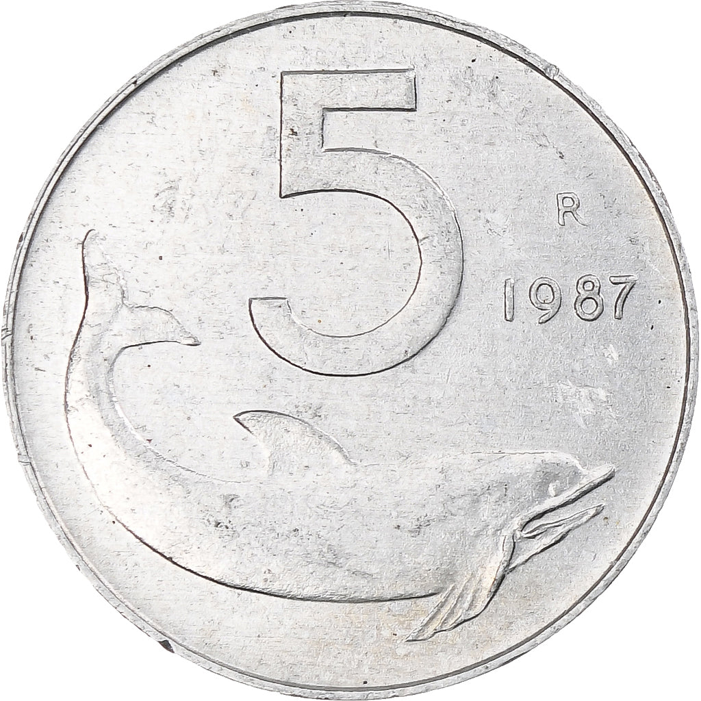Itália, 5 Lire, 1987